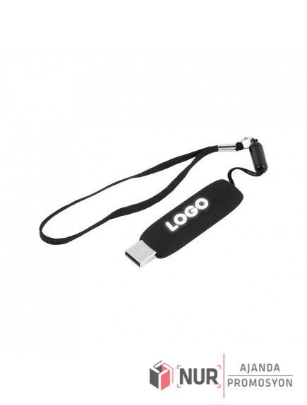 Işıklı Rubber USB Bellek Powerbank ve Roller Kalem Seti